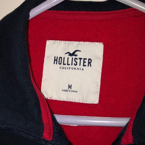 Hollister Red, White & Blue Cropped 1/4 Zip - Picture 2 of 2